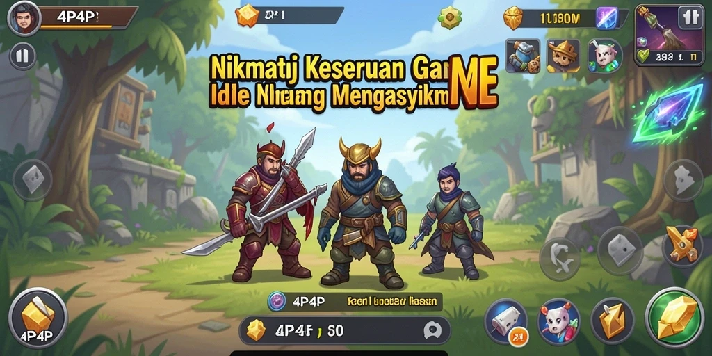 Screenshot 4P4P menampilkan karakter sedang mengumpulkan sumber daya dengan efisien.