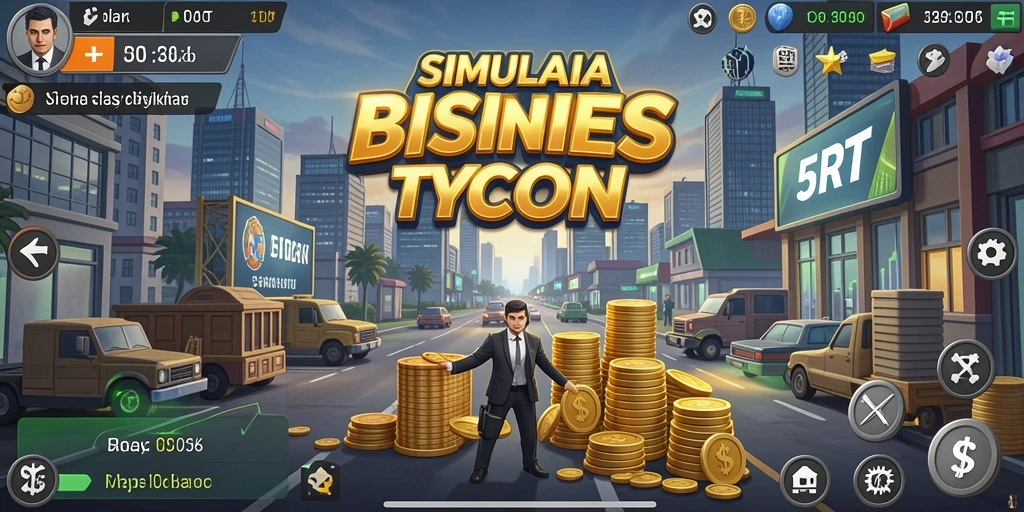 Screenshot 5RT menampilkan aksi menarik dalam membangun kerajaan bisnis.