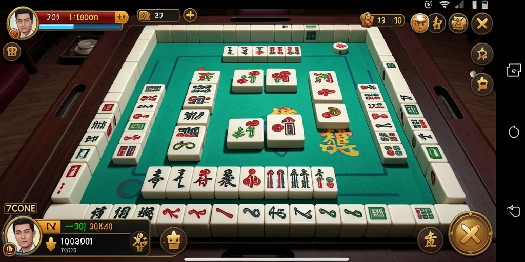 Tampilan grafis menarik dalam gameplay Mahjong 7CONE.