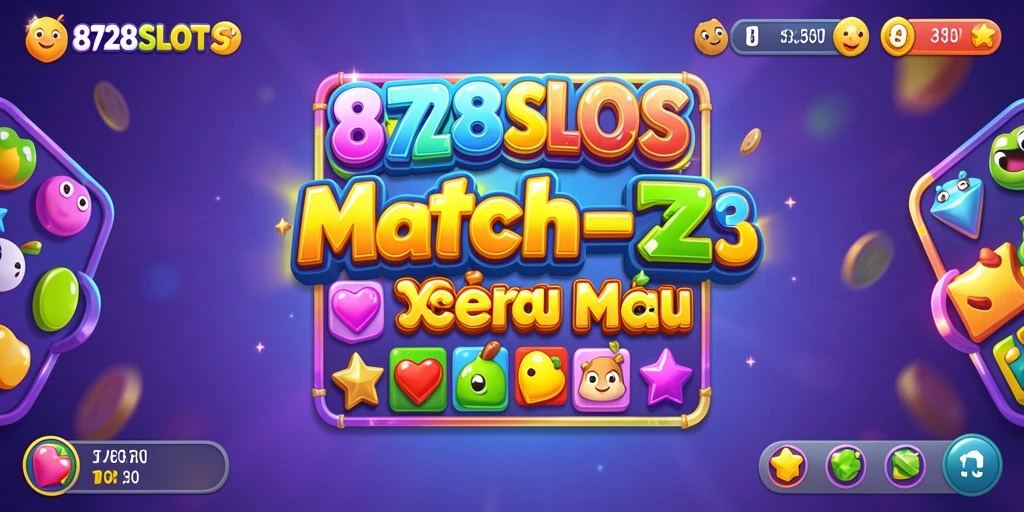 Tampilan gameplay seru di 8728SLOTS dengan tantangan Match-3.