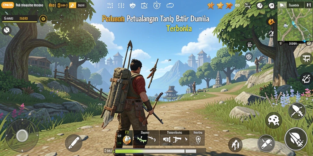 Screenshot CINA365 menampilkan pemain menjelajahi dunia terbuka yang luas.