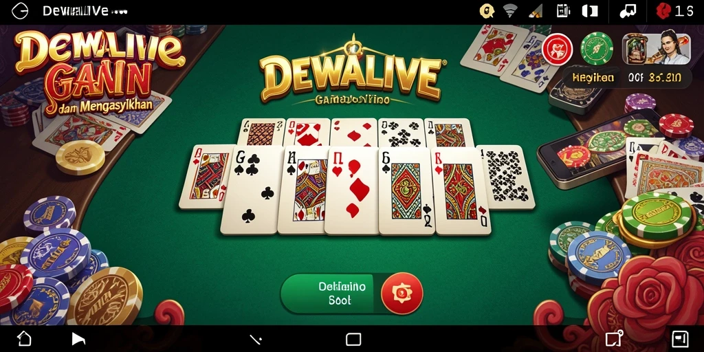 Tampilan gameplay DEWALIVE yang seru dan menarik saat bermain Domino.