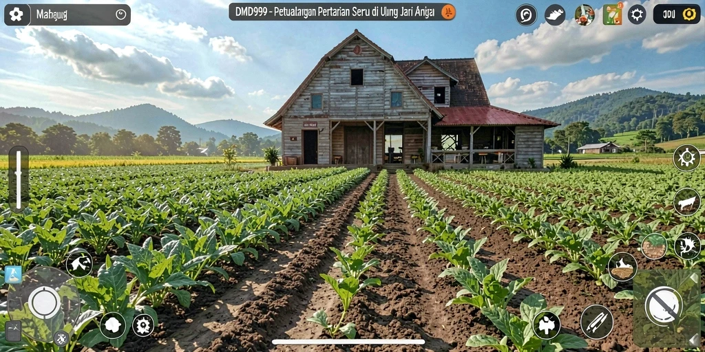 Game DMD999 menampilkan kebun yang indah dan berwarna-warni.