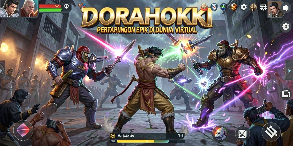 Tampilkan gameplay seru DORAHOKI dengan pertarungan yang mendebarkan.
