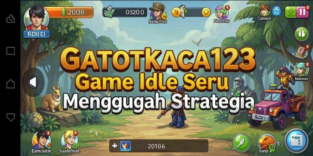 Tangkapan layar gameplay GATOTKACA123 menampilkan aksi karakter dalam permainan Idle.