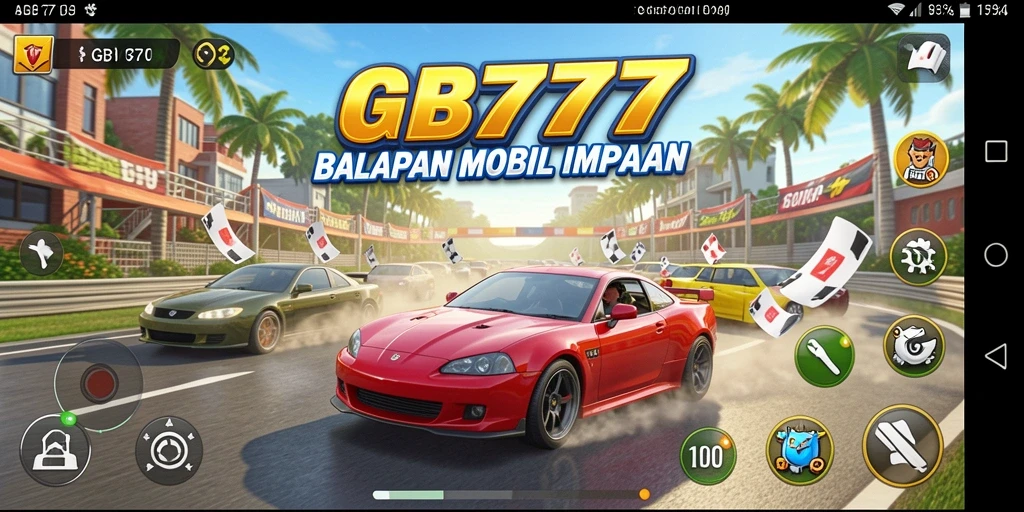 Gameplay GB777 yang menegangkan dan penuh aksi balapan.