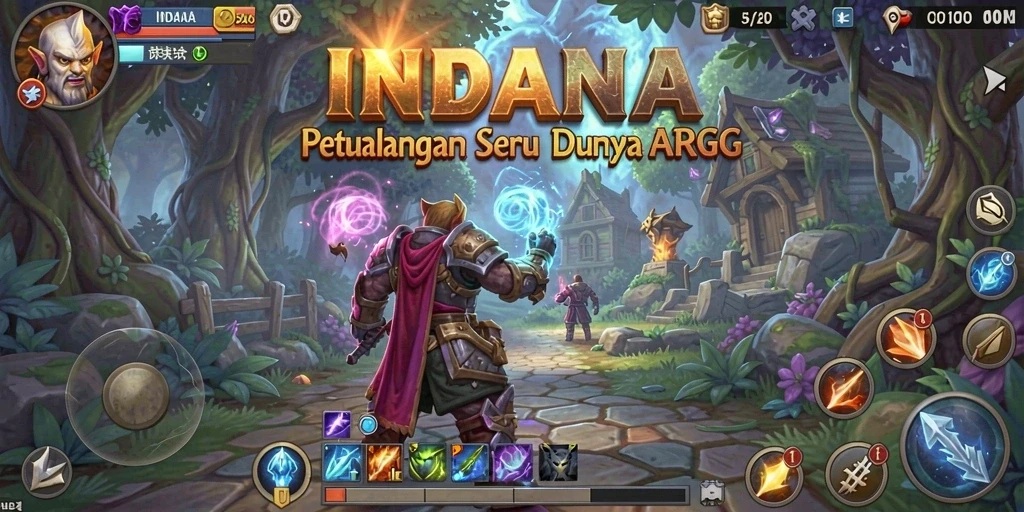 Tampilan gameplay seru di INDAAA dengan pertarungan ARPG yang mendebarkan.