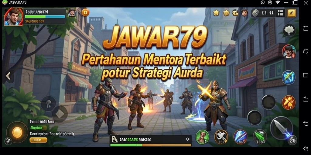 Screenshot gameplay JAWARA79 menampilkan pertempuran menara yang seru.