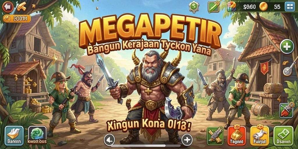 Screenshot MEGAPETIR menampilkan gameplay Tycoon yang menarik dan adiktif.