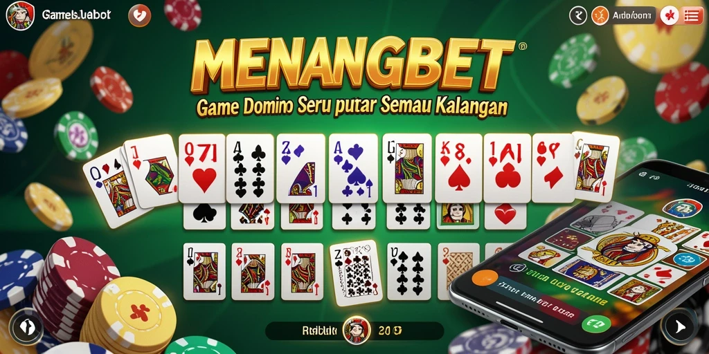 Tampilan screenshot MENANGBET dengan gameplay Domino yang seru dan interaktif.