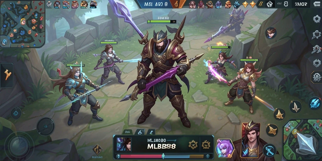 Tampilan antarmuka utama <strong>MLBB8</strong> yang sederhana dan fungsional.