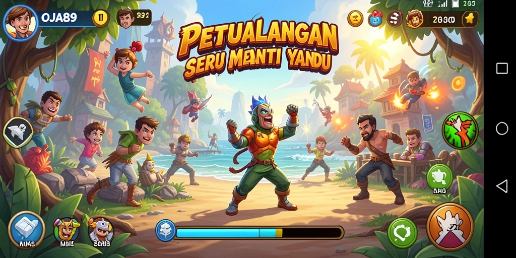 Screenshot OJA89 menunjukkan serunya gameplay dari level yang penuh tantangan.