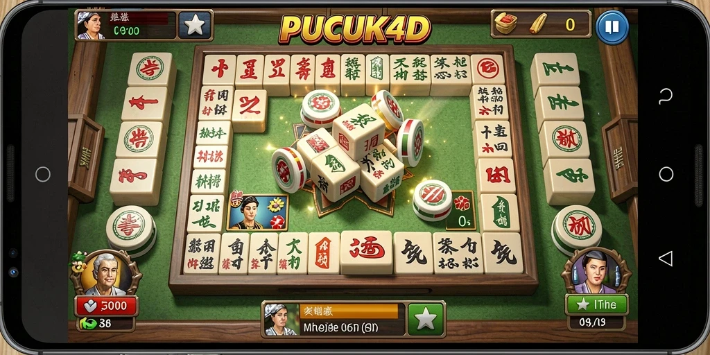 Tampilan gameplay seru dalam PUCUK4D menampilkan tantangan Mahjong yang menarik.