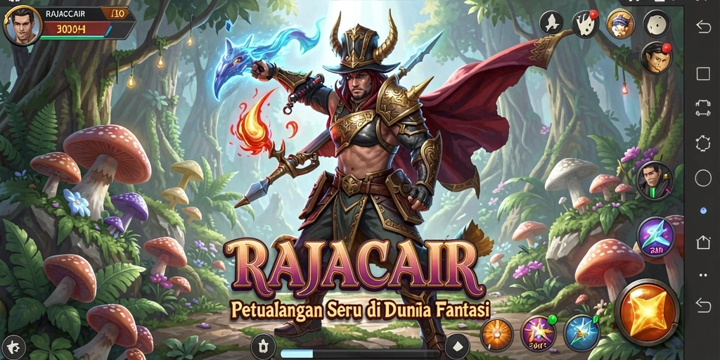 Tampilan permainan seru di dunia fantasi RAJACAIR.
