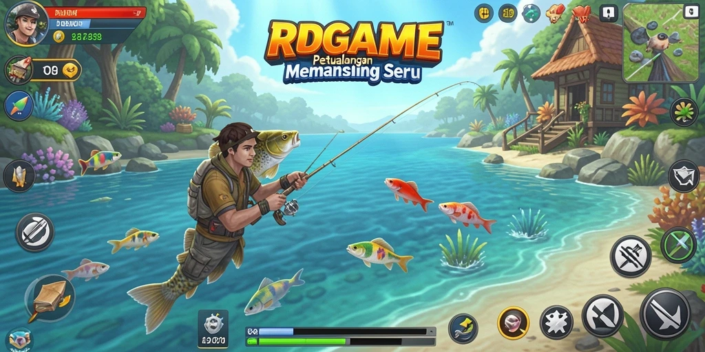 Tangkapan ikan yang epik dalam RPGAME dengan grafis menawan.