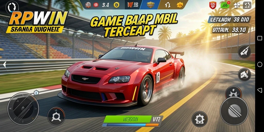 Tampilan gameplay RPWIN yang mendebarkan dengan adu kecepatan di lintasan balap.