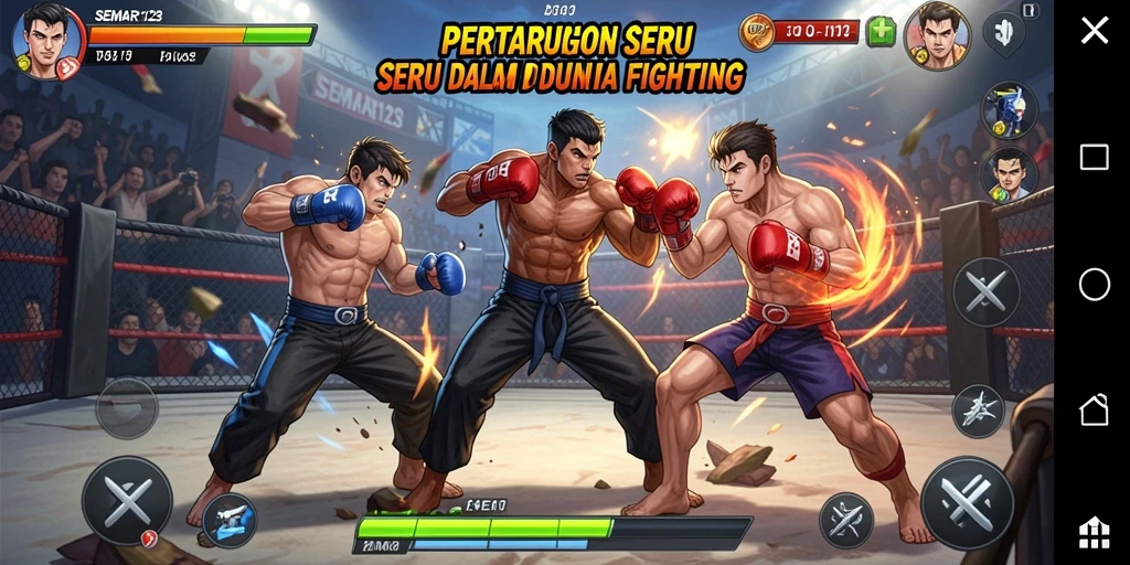 Tangkapan layar game SEMAR123 menunjukkan aksi pertarungan intens dan karakter yang menarik.