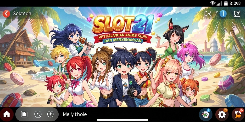 Screenshot utama <strong>SLOT21</strong> menampilkan karakter anime dalam aksi seru.