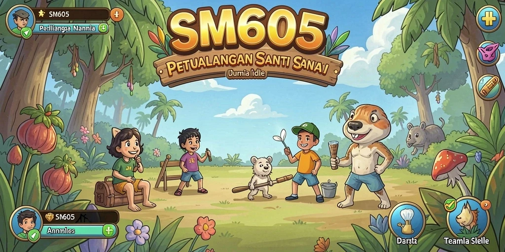 Tampilan gameplay SM605 yang menawan dan santai.