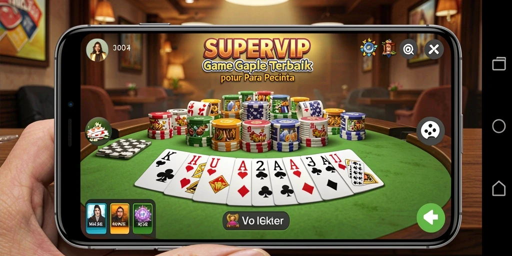 Tampilan gameplay Gaple yang seru dan interaktif di SUPERVIP.
