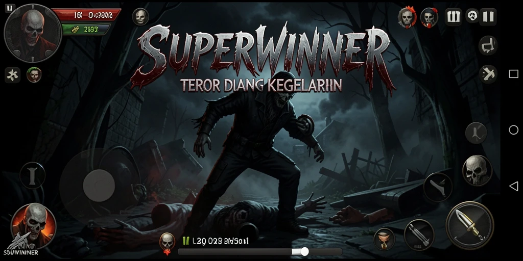 Screenshot gameplay yang menampilkan atmosfer Horror yang mencekam.