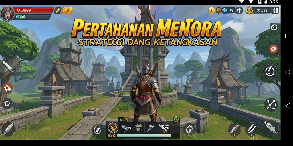 Tampilan gameplay TALAS89 yang memukau dalam pertarungan Tower Defense.