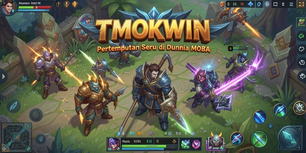 Tampilan gameplay TMOKWIN yang menakjubkan dengan aksi pertempuran yang seru.