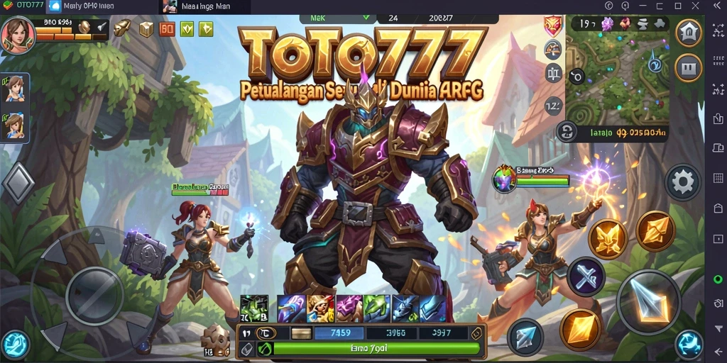 Screenshot TOTO777 menampilkan aksi seru dalam pertarungan ARPG.