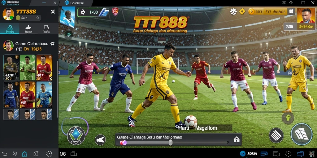 Screenshot gameplay TTT888 menampilkan aksi olahraga yang mendebarkan.