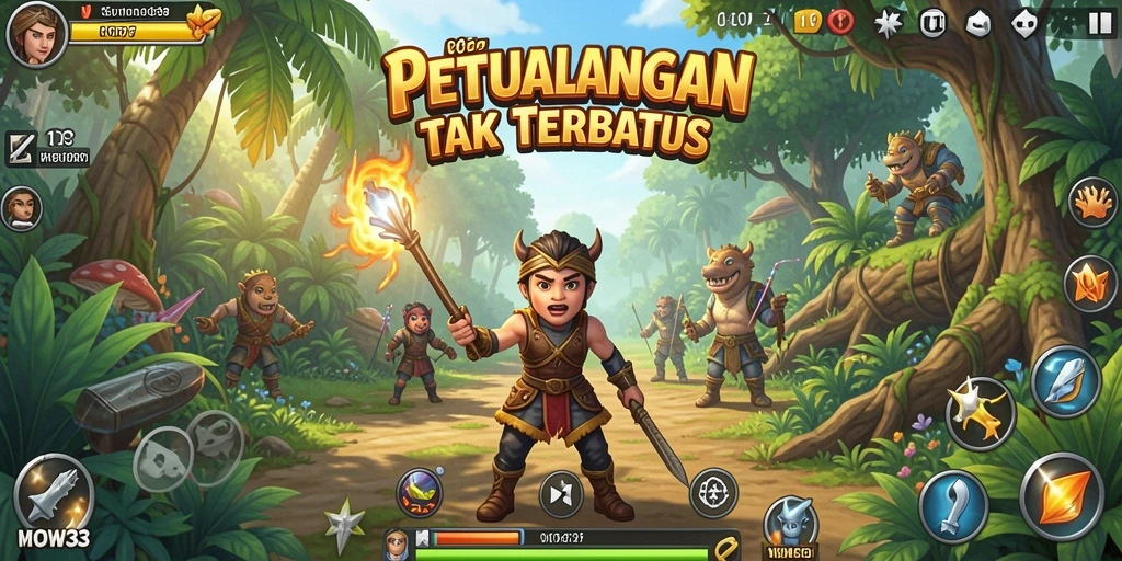 Tampilan gameplay menarik dari WOW33 saat menjelajahi dunia petualangan.